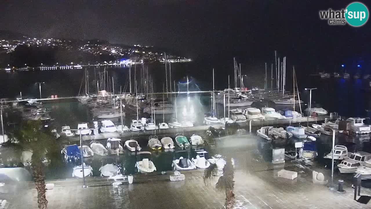 Webcam Koper – Panorama des Jachthafens und der Promenade vom Hotel Grand Koper