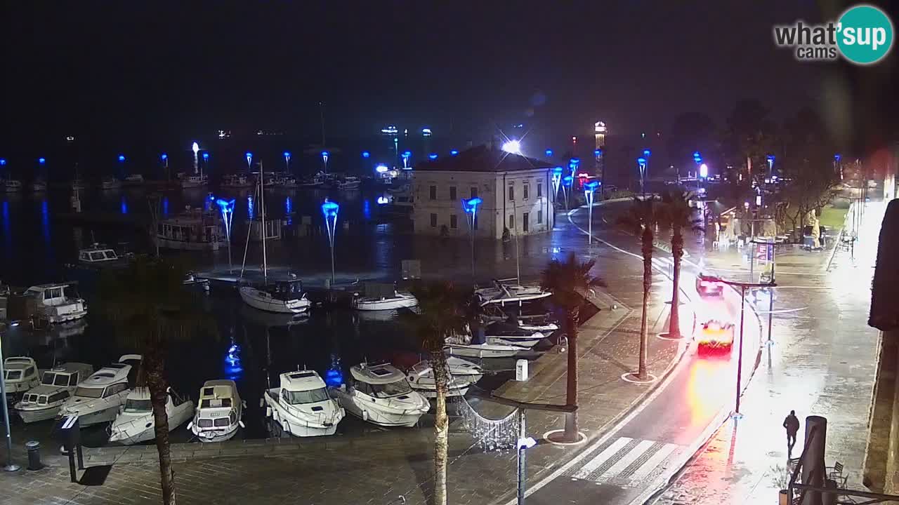 Webcam Koper – Panorama of the marina and promenade from the Grand Hotel Koper