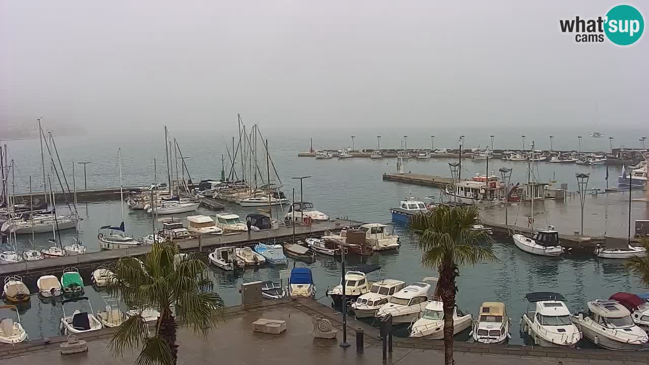 Webcam Koper – Panorama des Jachthafens und der Promenade vom Hotel Grand Koper