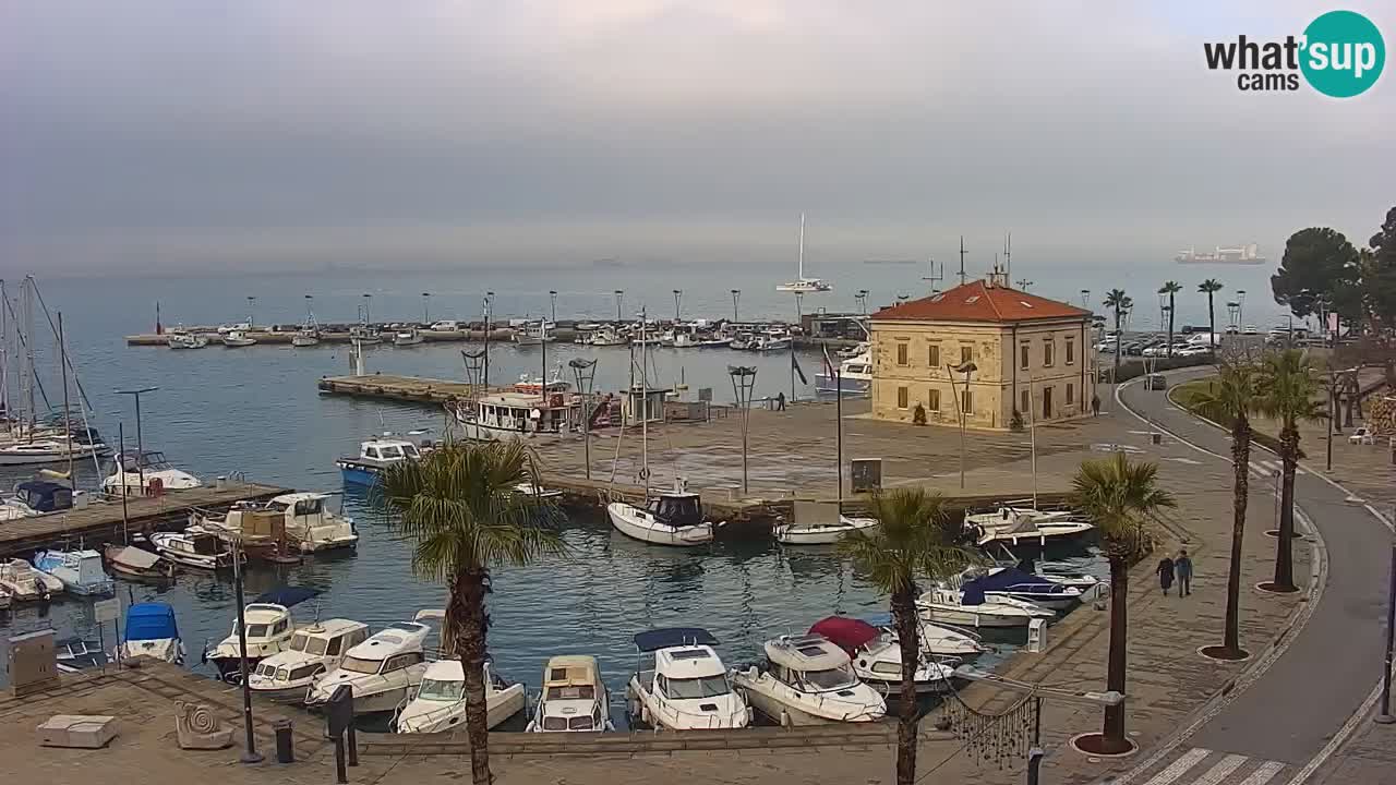 Camera en vivo Koper – puerto deportivo y paseo marítimo desde el Hotel Grand Koper