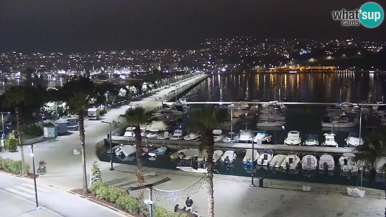 Webcam Koper – Panorama des Jachthafens und der Promenade vom Hotel Grand Koper