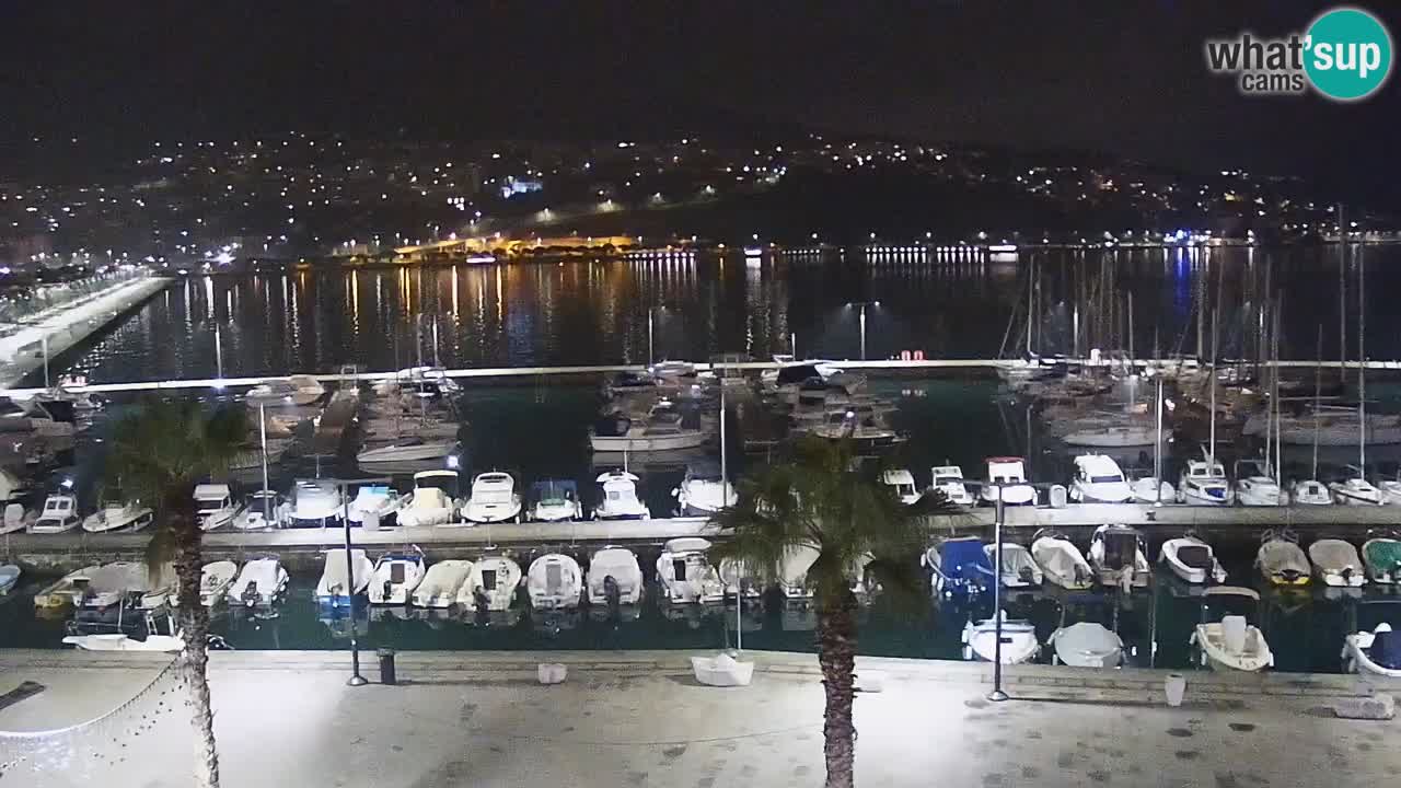 Webcam Koper – Panorama des Jachthafens und der Promenade vom Hotel Grand Koper