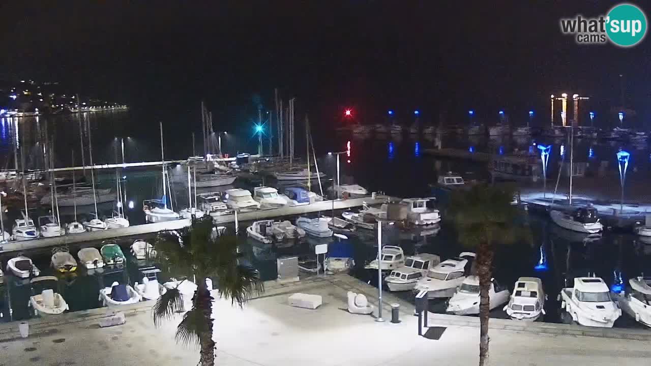 Webcam Koper – Panorama des Jachthafens und der Promenade vom Hotel Grand Koper