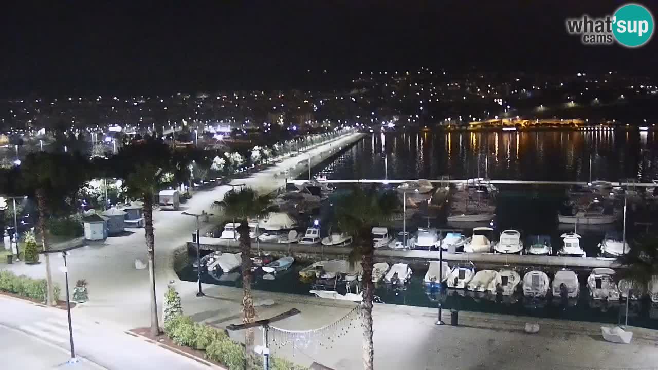 Webcam Koper – Panorama of the marina and promenade from the Grand Hotel Koper