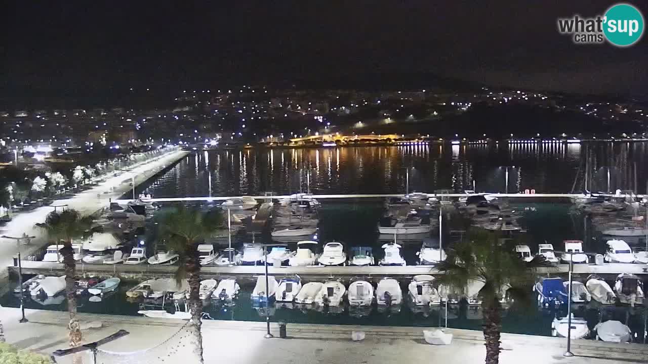 Webcam Koper – Panorama des Jachthafens und der Promenade vom Hotel Grand Koper