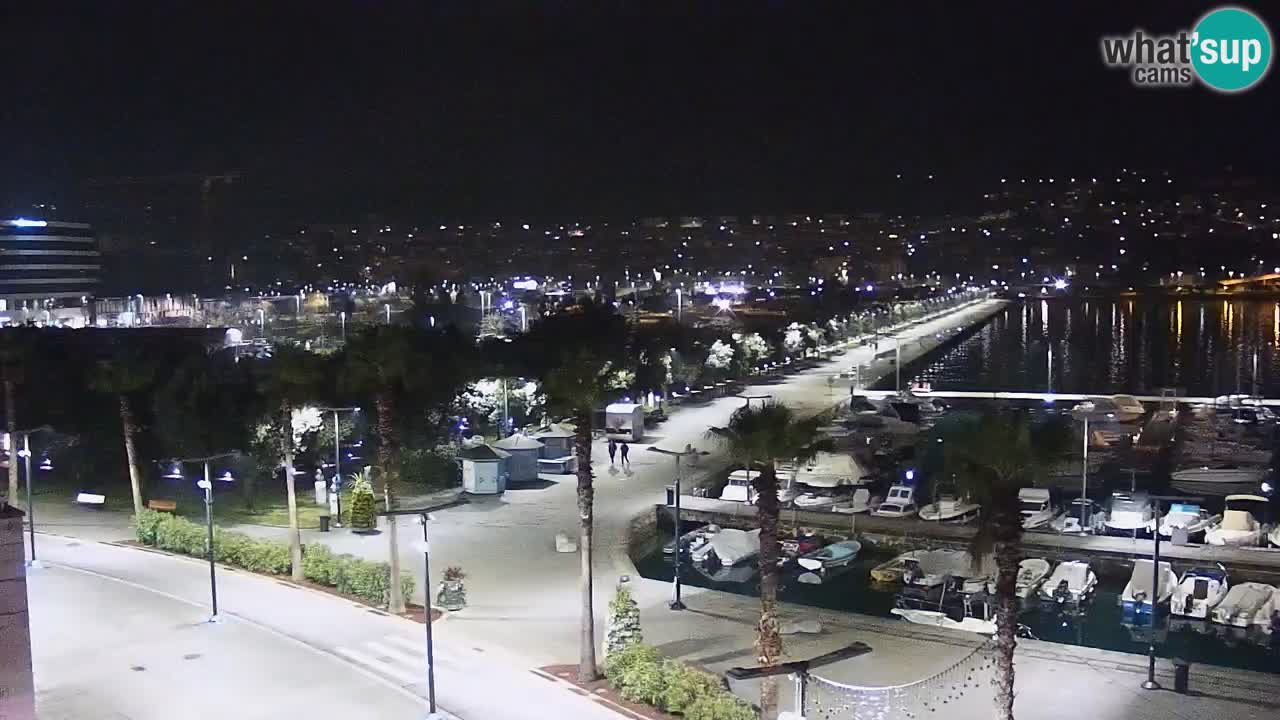 Webcam Koper – Panorama de la marina et de la promenade depuis le Grand Hotel Koper