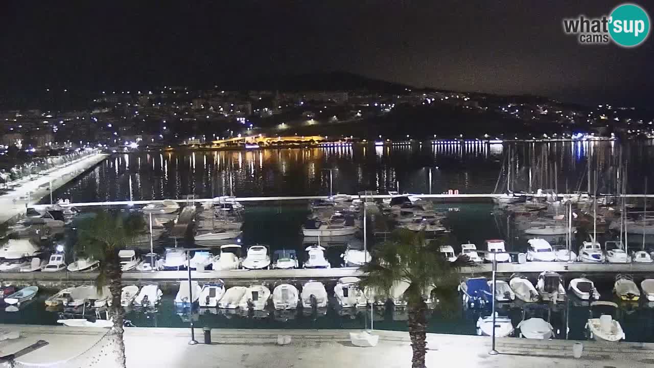 Webcam Koper – Panorama of the marina and promenade from the Grand Hotel Koper