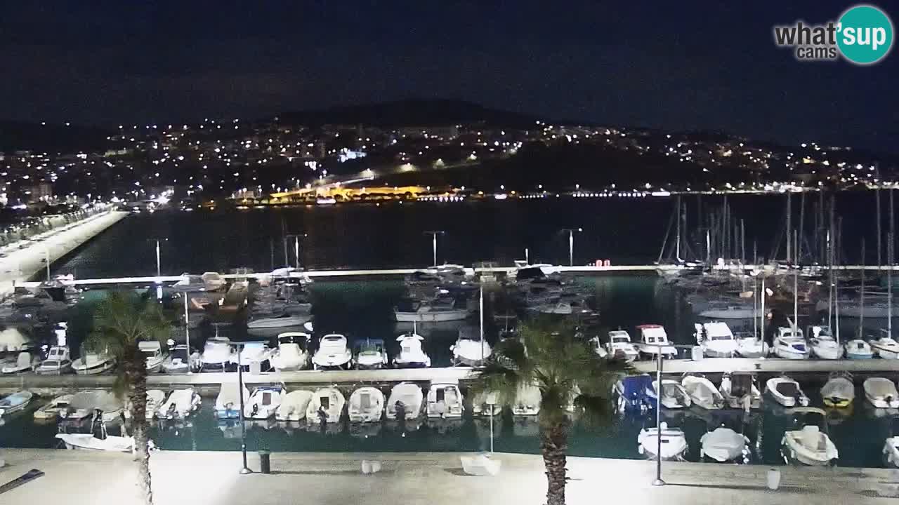 Webcam Koper – Panorama des Jachthafens und der Promenade vom Hotel Grand Koper