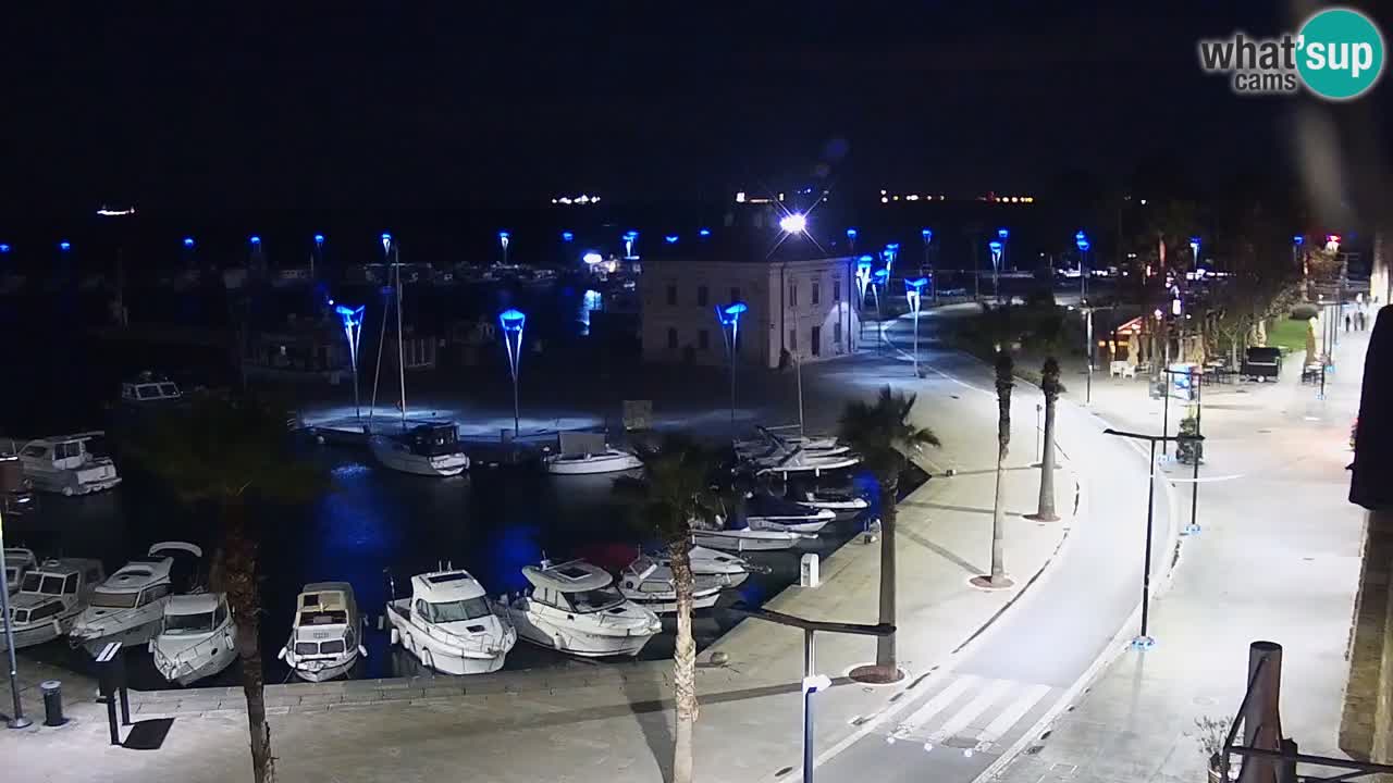 Webcam Koper – Panorama des Jachthafens und der Promenade vom Hotel Grand Koper