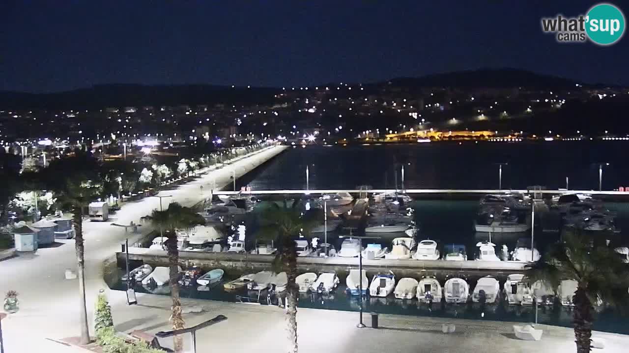 Webcam Koper – Panorama des Jachthafens und der Promenade vom Hotel Grand Koper