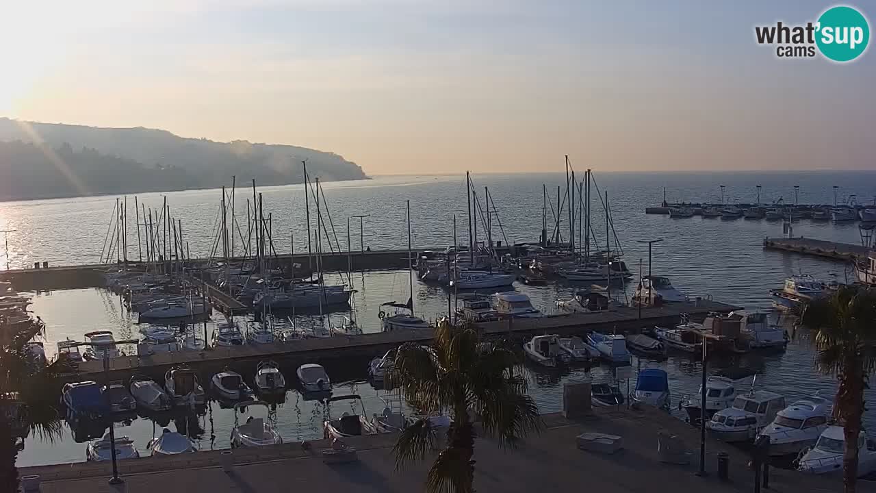 Webcam Koper – Panorama of the marina and promenade from the Grand Hotel Koper