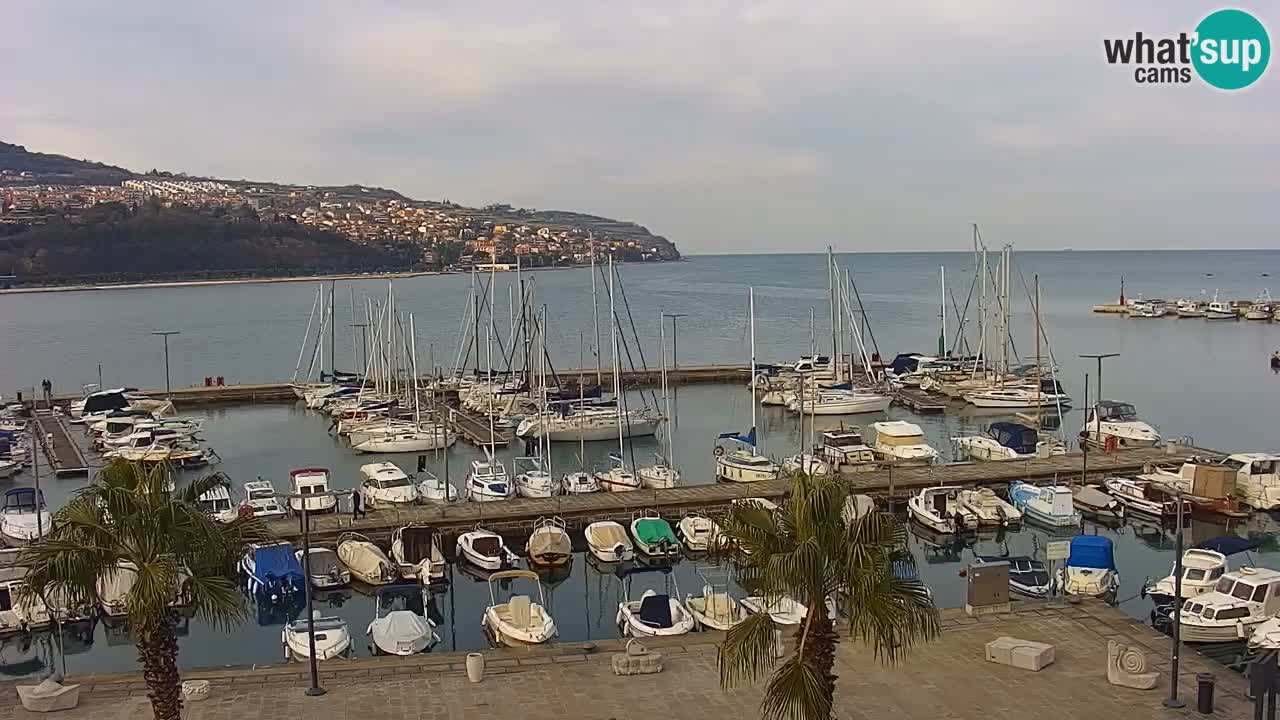 Webcam Koper – Panorama de la marina et de la promenade depuis le Grand Hotel Koper