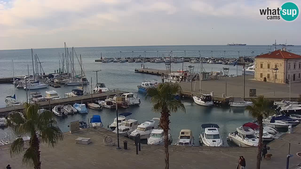 Webcam Koper – Panorama de la marina et de la promenade depuis le Grand Hotel Koper