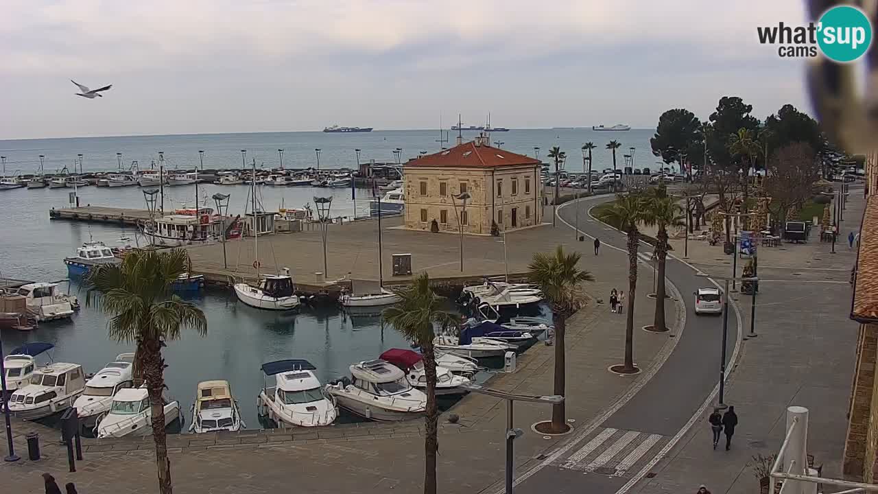 Webcam Koper – Panorama de la marina et de la promenade depuis le Grand Hotel Koper