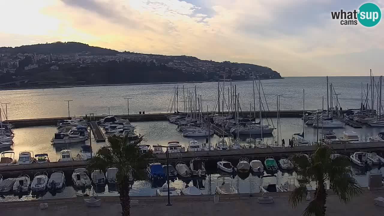 Spletna kamera Koper – Panorama na marino in promenado s Hotela Grand Koper