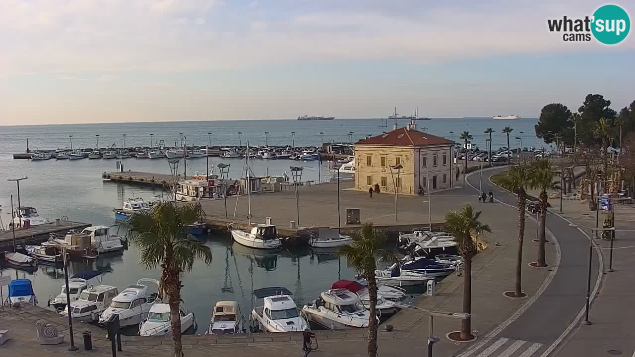 Webcam en direct du port de Koper – port de croisière et de fret – Slovénie