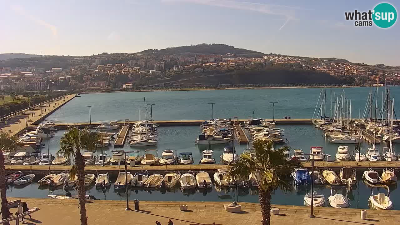 Webcam Koper – Panorama of the marina and promenade from the Grand Hotel Koper