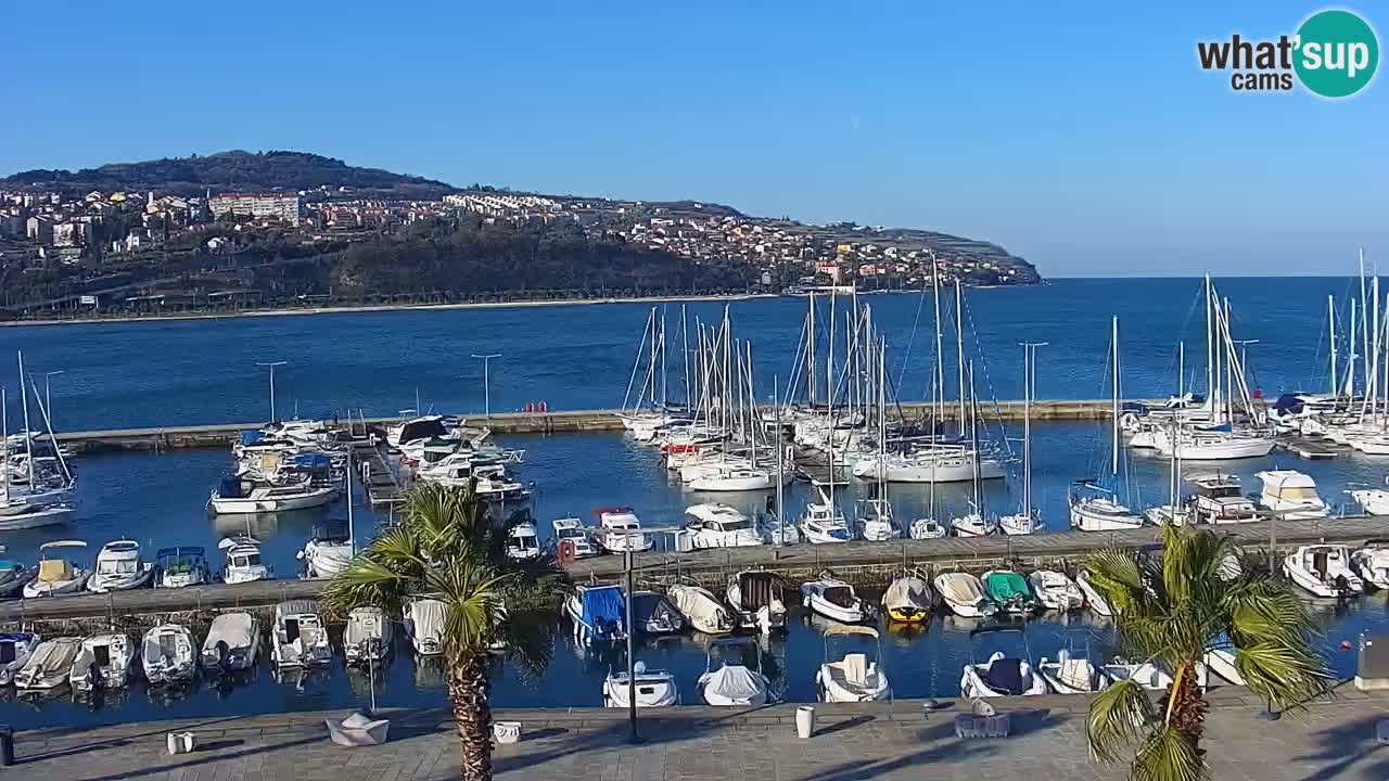 Webcam Koper – Panorama de la marina et de la promenade depuis le Grand Hotel Koper