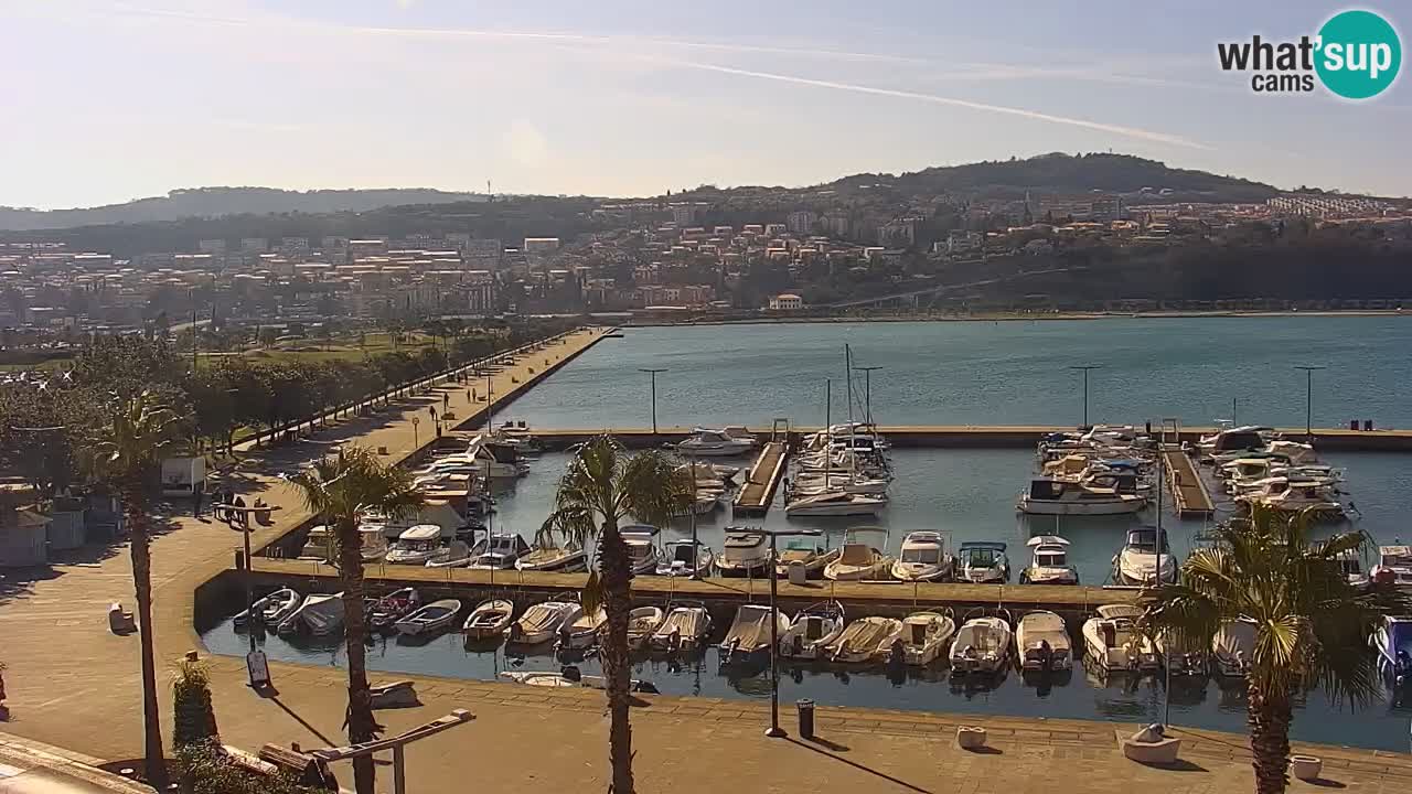 Webcam Koper – Panorama de la marina et de la promenade depuis le Grand Hotel Koper