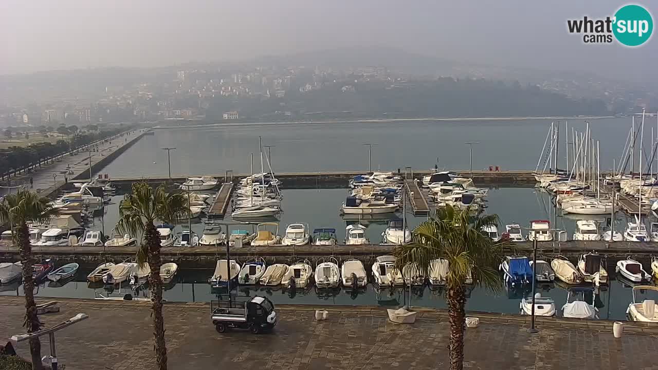 Webcam Koper – Panorama of the marina and promenade from the Grand Hotel Koper