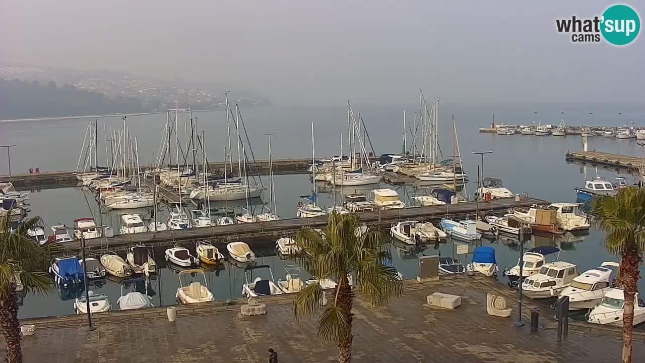 Webcam Koper – Panorama of the marina and promenade from the Grand Hotel Koper