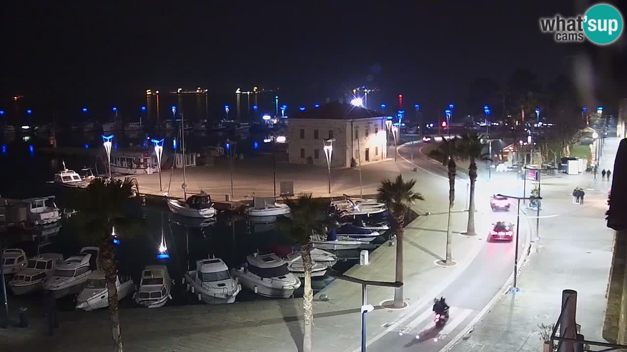 Webcam Koper – Panorama of the marina and promenade from the Grand Hotel Koper