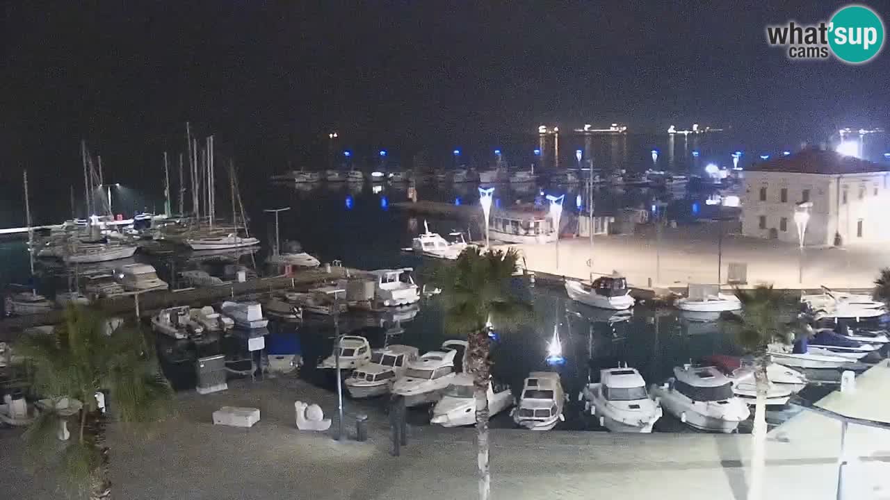 Webcam Koper – Panorama of the marina and promenade from the Grand Hotel Koper