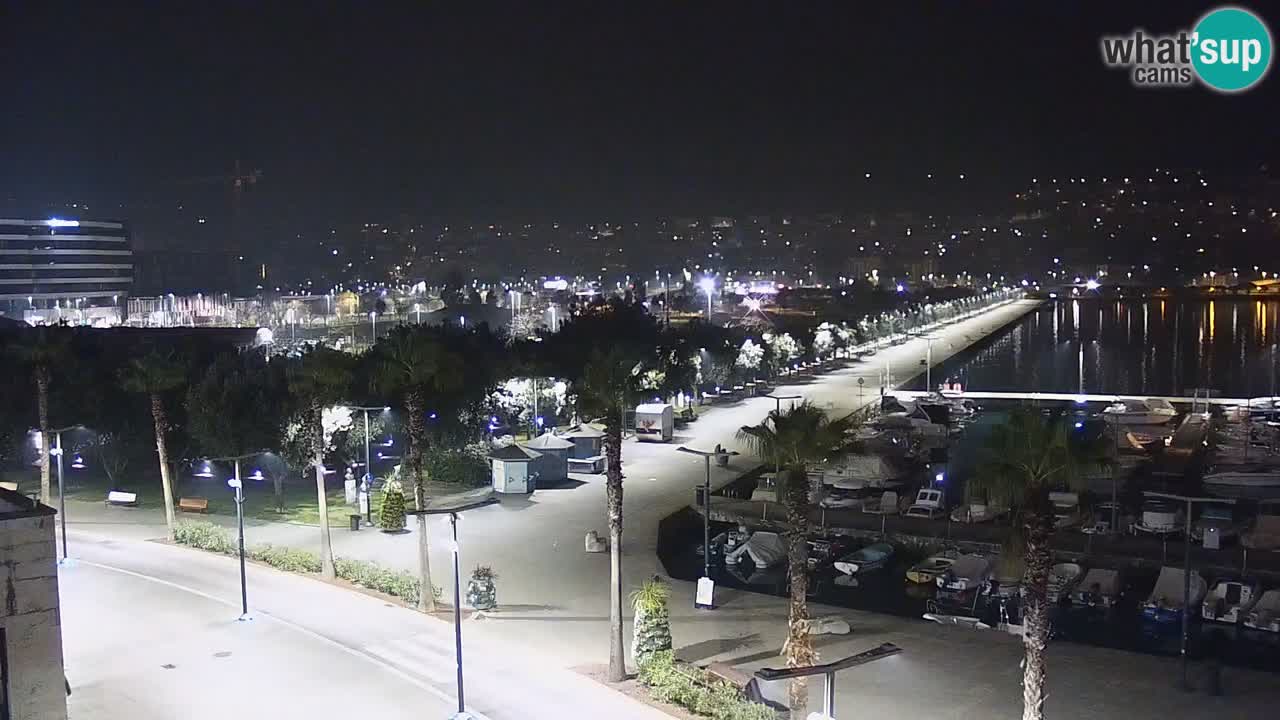 Webcam Koper – Panorama of the marina and promenade from the Grand Hotel Koper