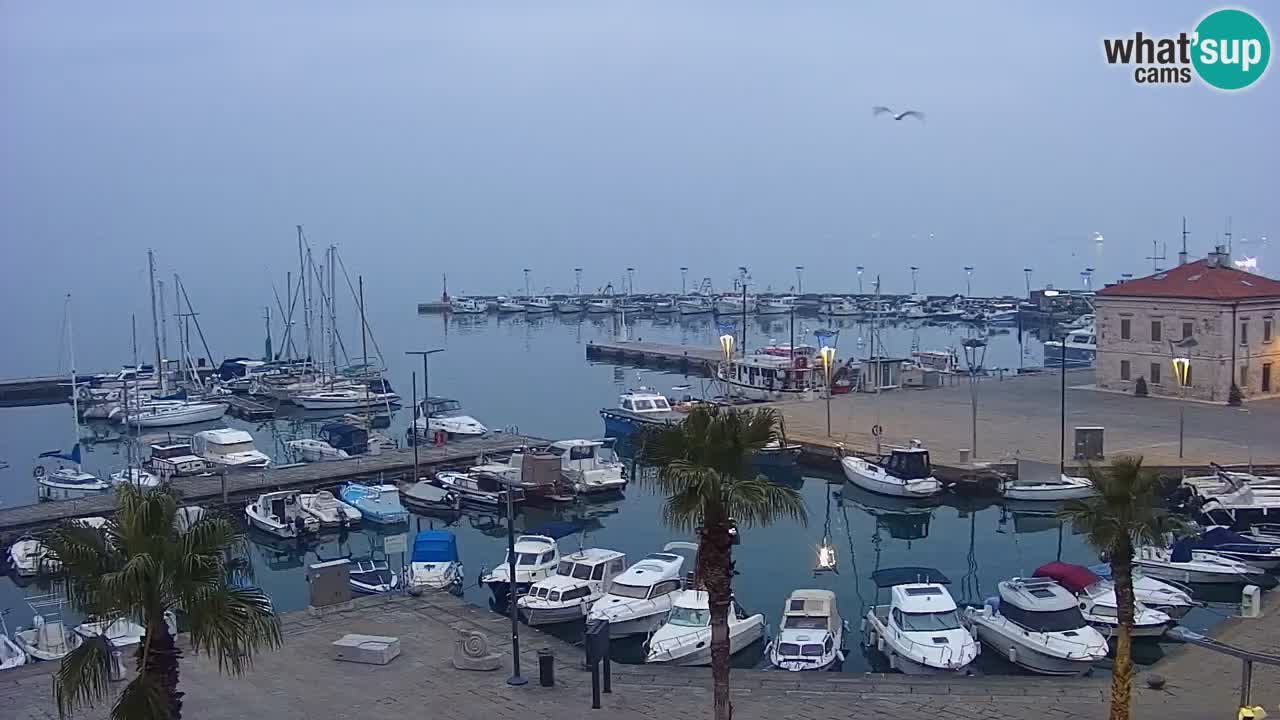 Webcam Koper – Panorama of the marina and promenade from the Grand Hotel Koper