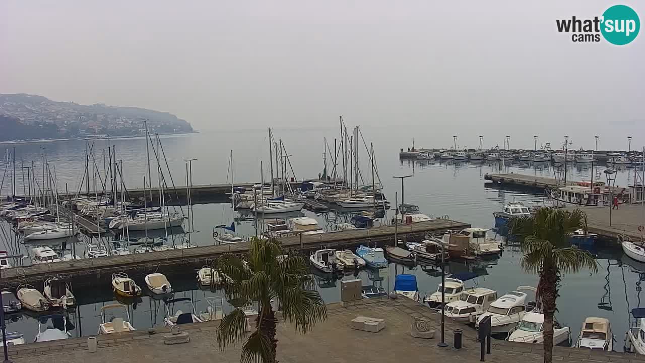 Webcam Koper – Panorama of the marina and promenade from the Grand Hotel Koper