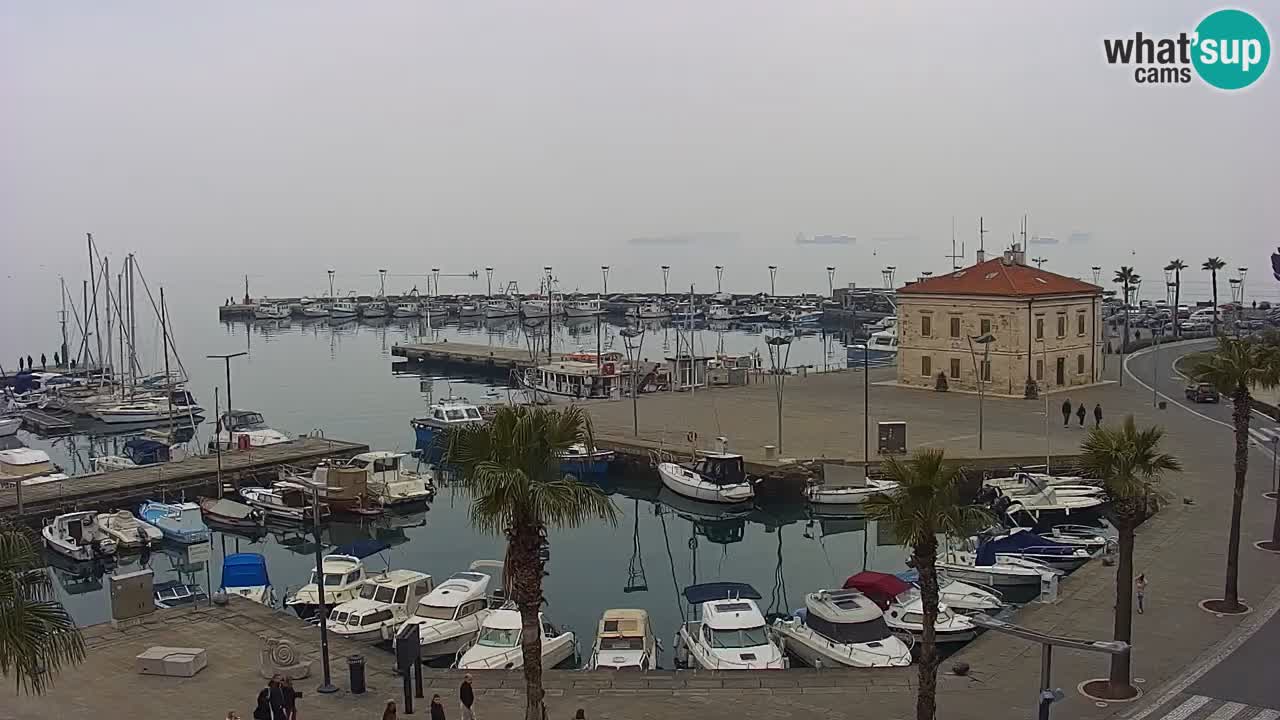 Camera en vivo Koper – puerto deportivo y paseo marítimo desde el Hotel Grand Koper