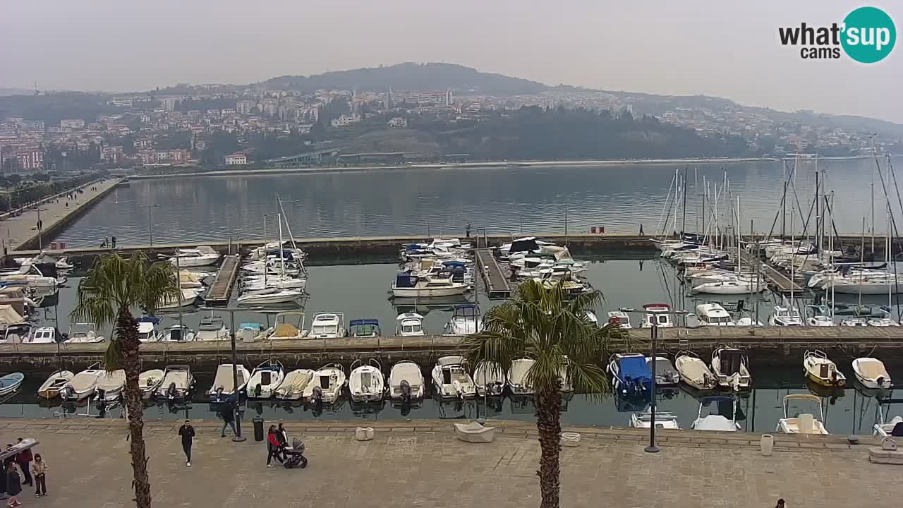 Webcam Koper – Panorama of the marina and promenade from the Grand Hotel Koper