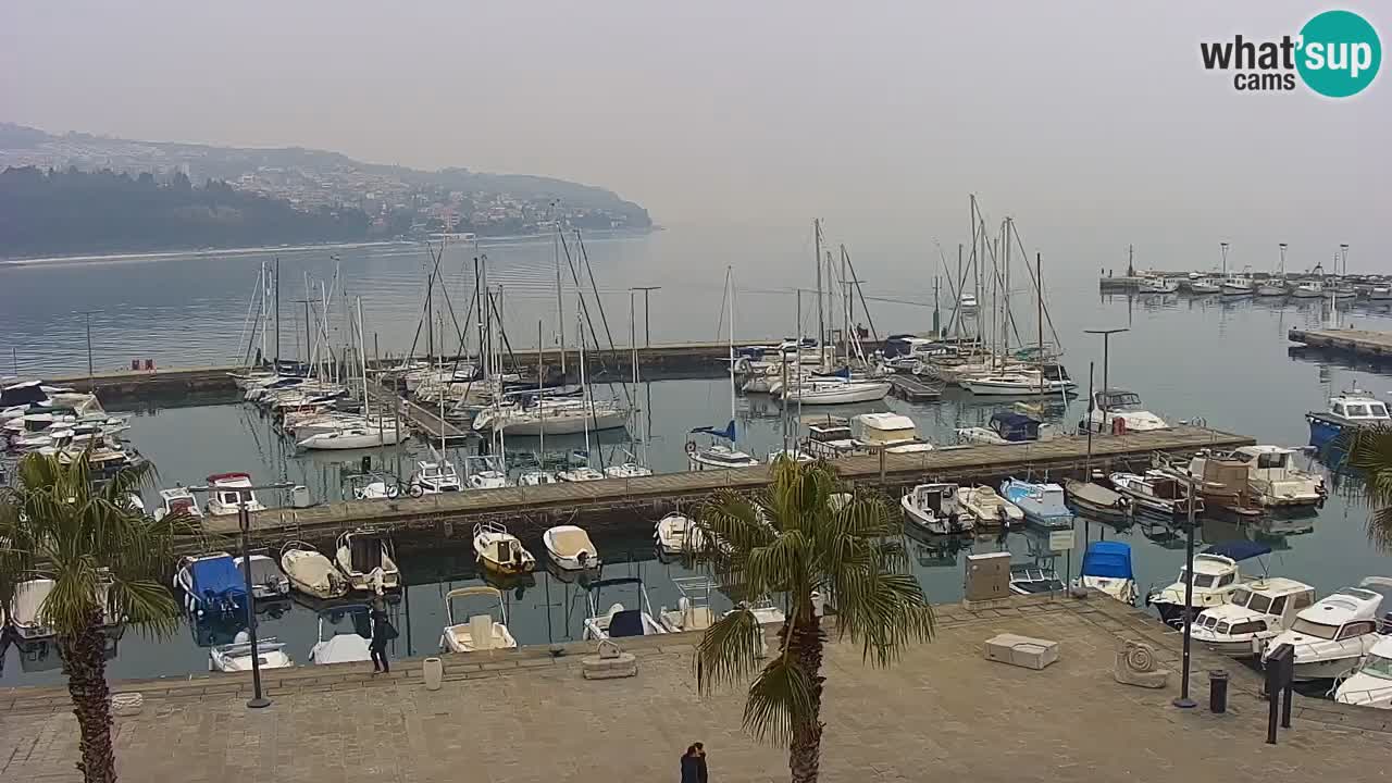 Webcam Koper – Panorama de la marina et de la promenade depuis le Grand Hotel Koper