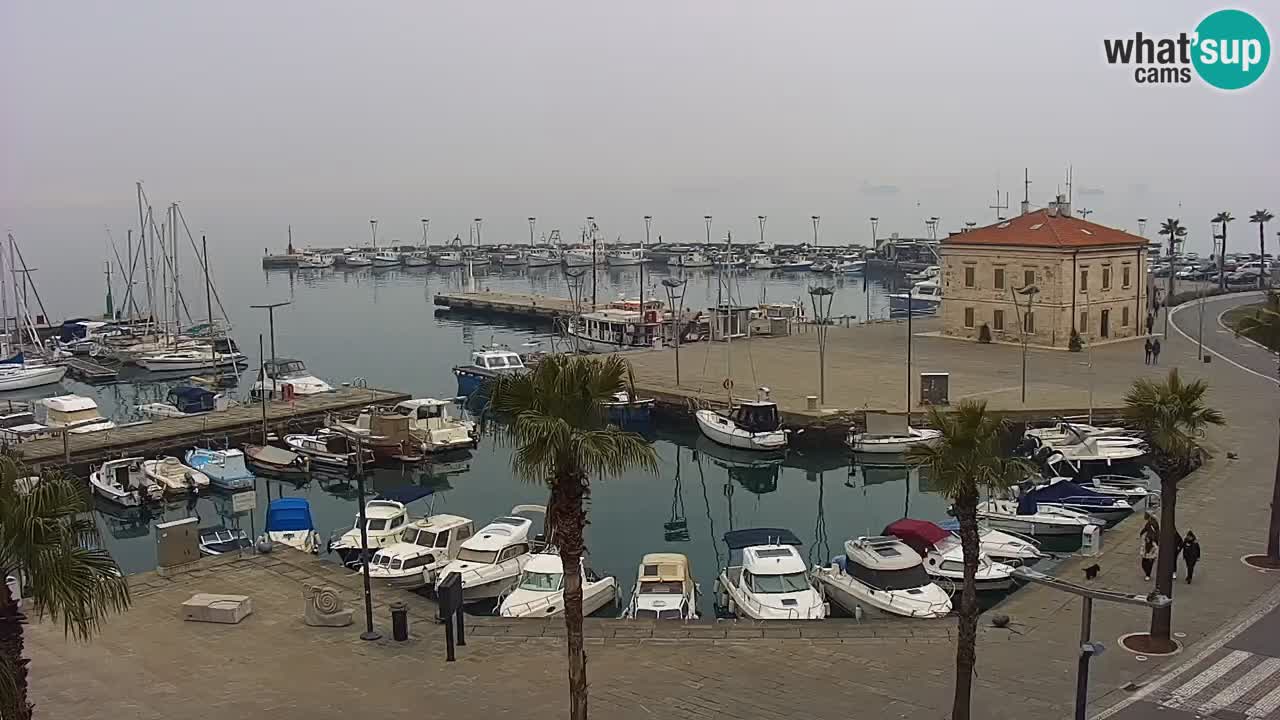 Webcam Koper – Panorama de la marina et de la promenade depuis le Grand Hotel Koper