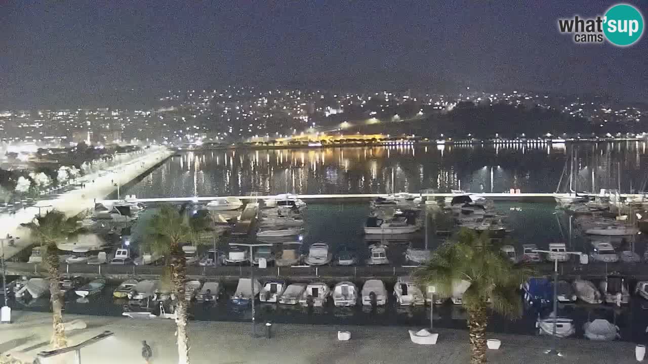 Webcam Koper – Panorama of the marina and promenade from the Grand Hotel Koper