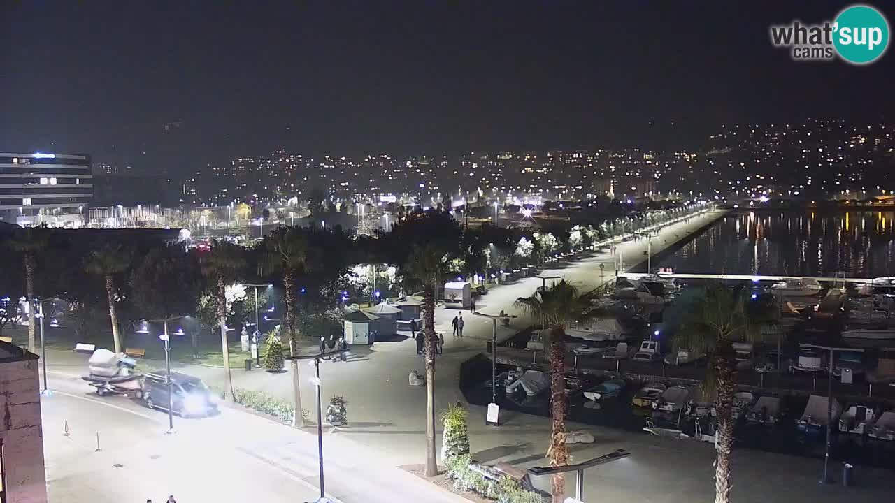 Webcam Koper – Panorama of the marina and promenade from the Grand Hotel Koper