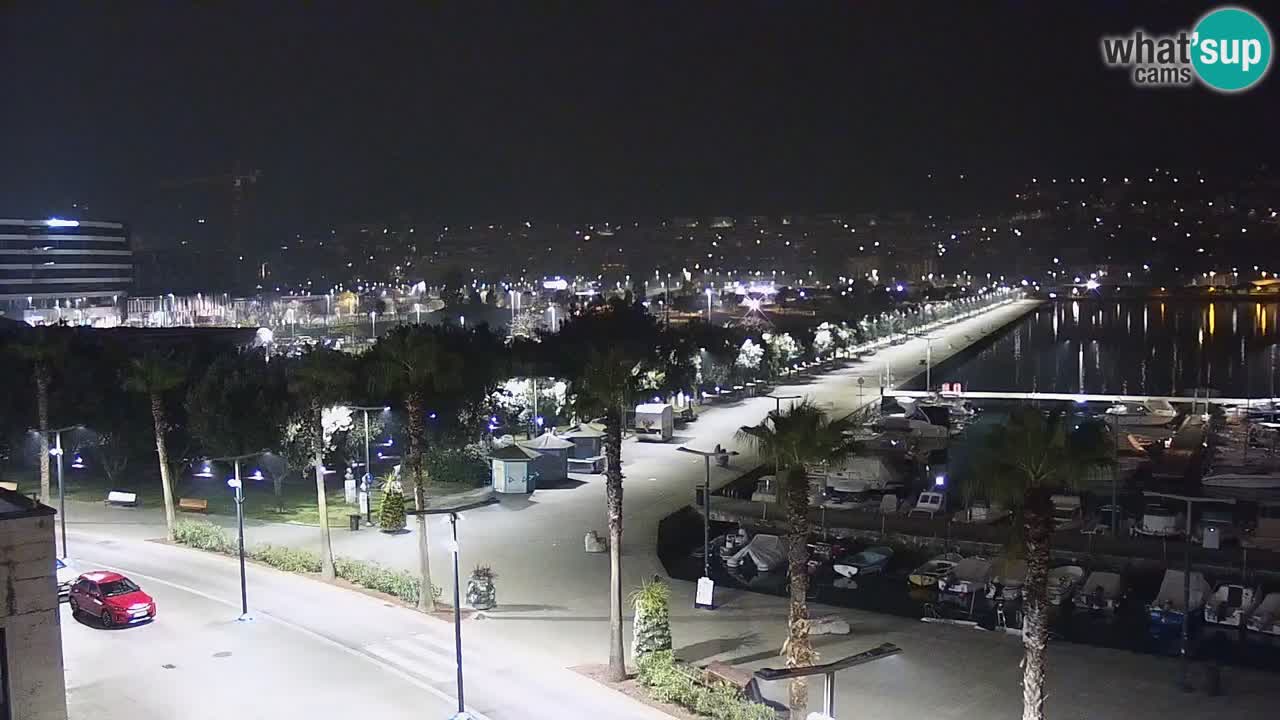 Webcam Koper – Panorama de la marina et de la promenade depuis le Grand Hotel Koper