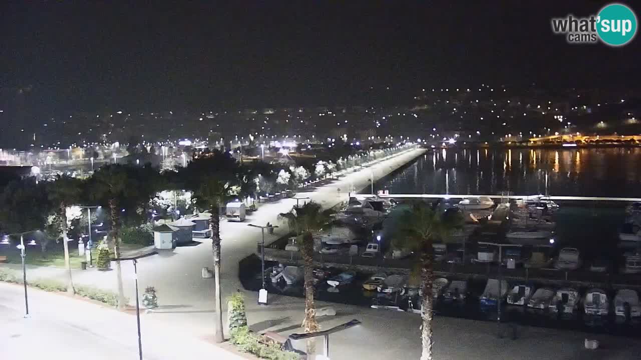 Webcam Koper – Panorama des Jachthafens und der Promenade vom Hotel Grand Koper