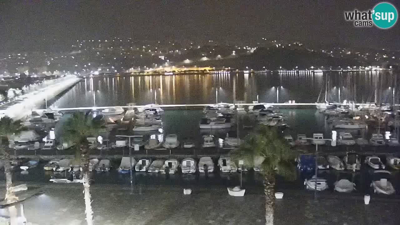 Webcam Koper – Panorama des Jachthafens und der Promenade vom Hotel Grand Koper