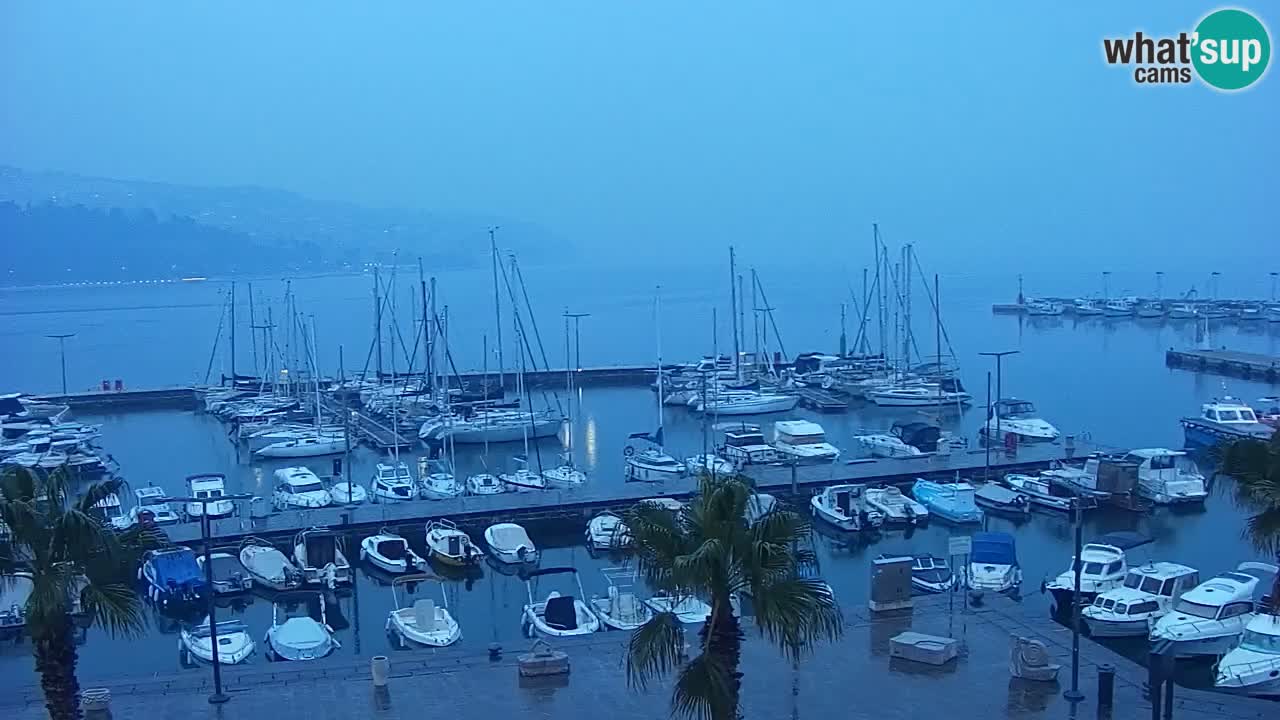 Webcam Koper – Panorama de la marina et de la promenade depuis le Grand Hotel Koper