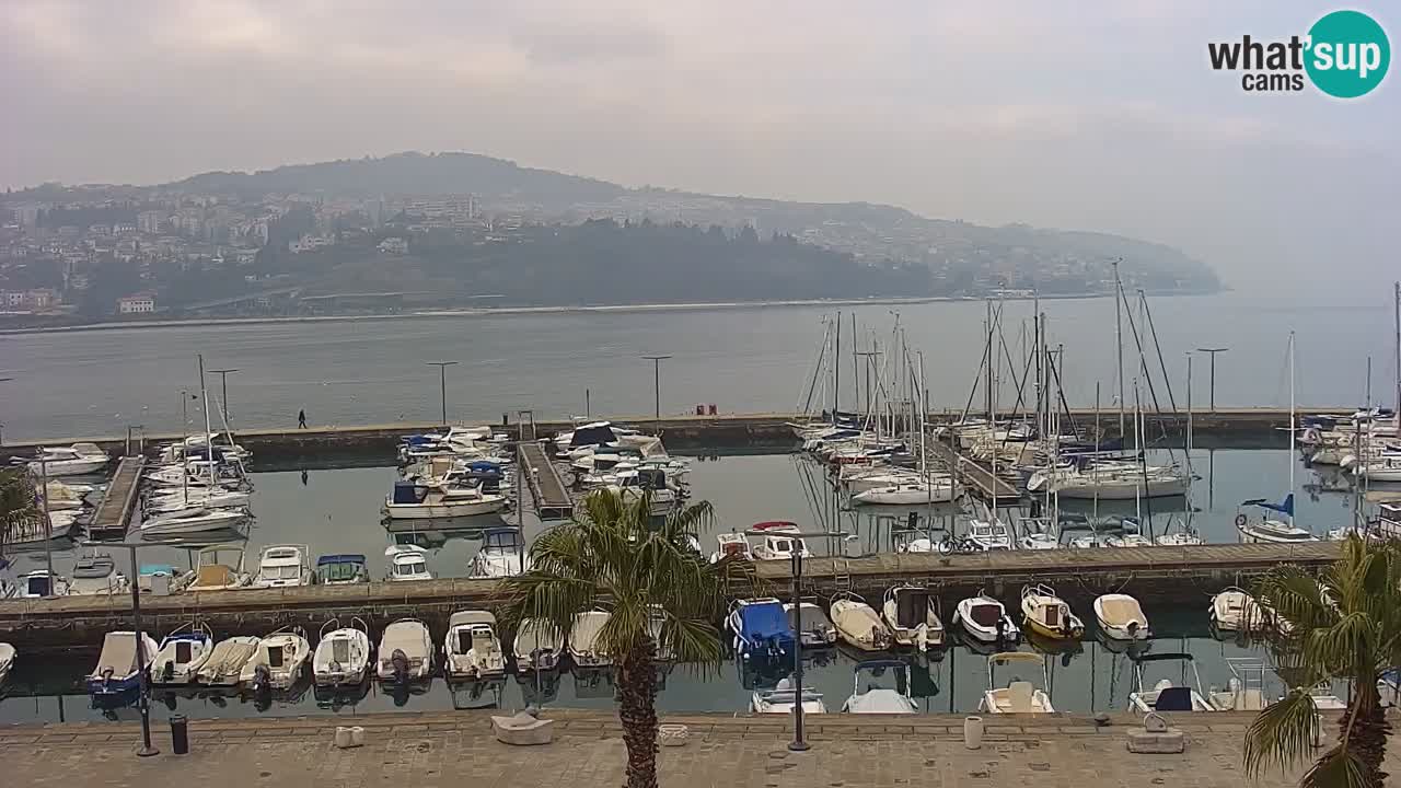 Webcam Koper – Panorama de la marina et de la promenade depuis le Grand Hotel Koper