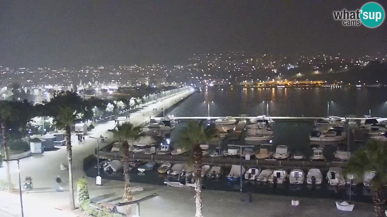 Webcam Koper – Panorama des Jachthafens und der Promenade vom Hotel Grand Koper