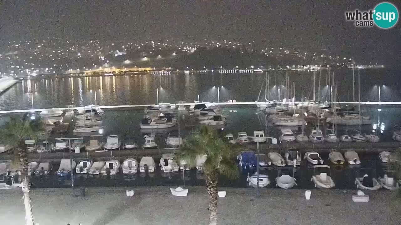 Webcam Koper – Panorama des Jachthafens und der Promenade vom Hotel Grand Koper