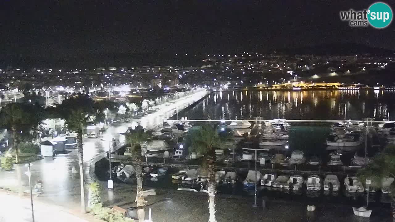 Webcam Koper – Panorama des Jachthafens und der Promenade vom Hotel Grand Koper