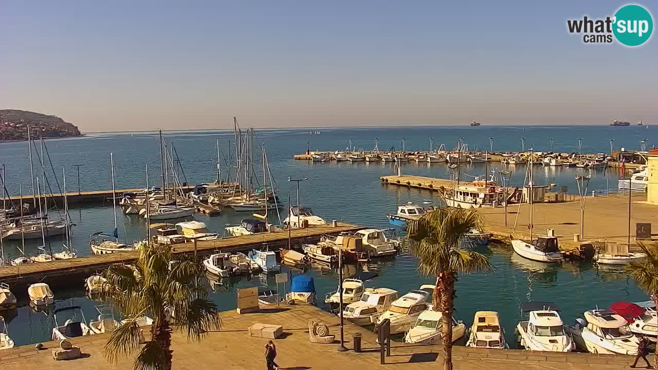 Webcam Koper – Panorama de la marina et de la promenade depuis le Grand Hotel Koper