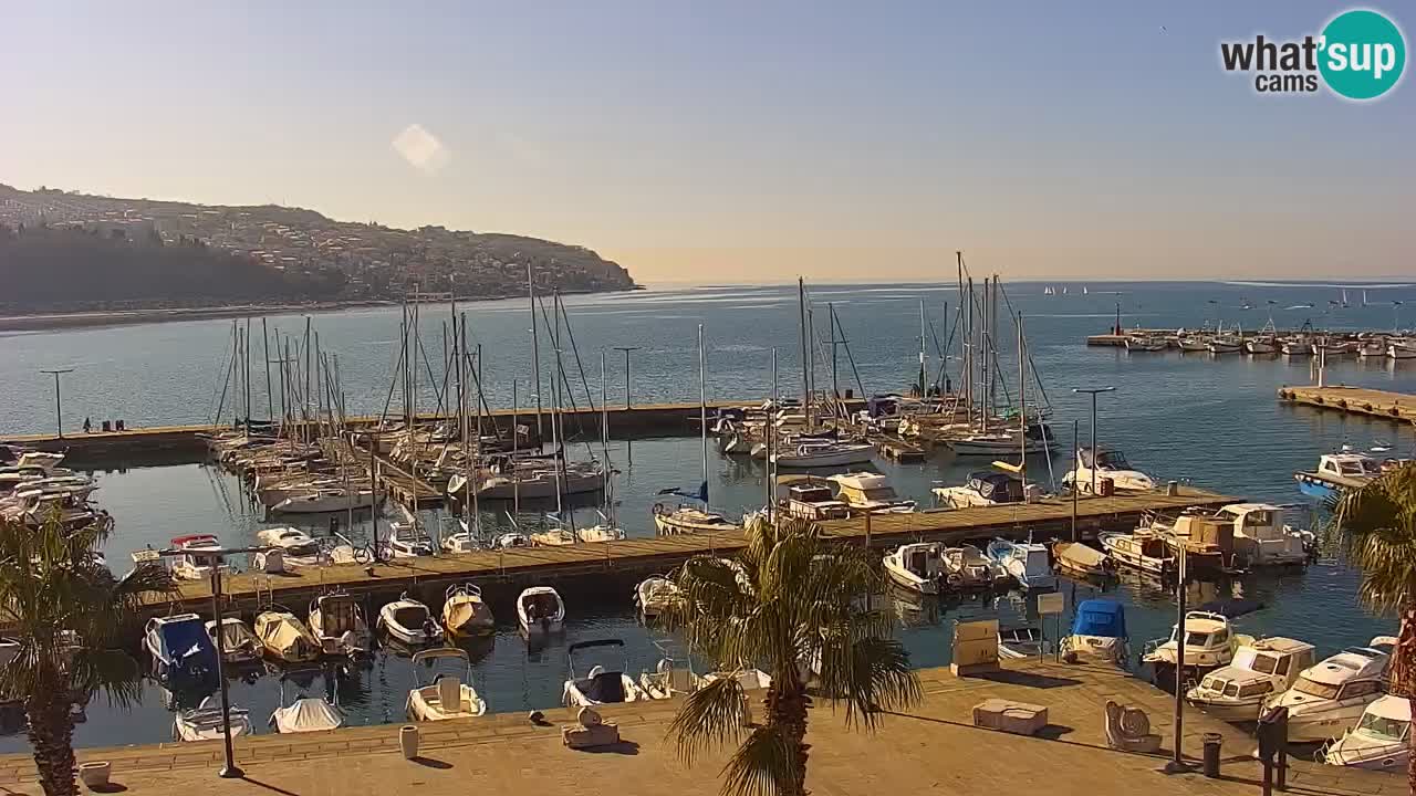 Webcam Koper – Panorama de la marina et de la promenade depuis le Grand Hotel Koper