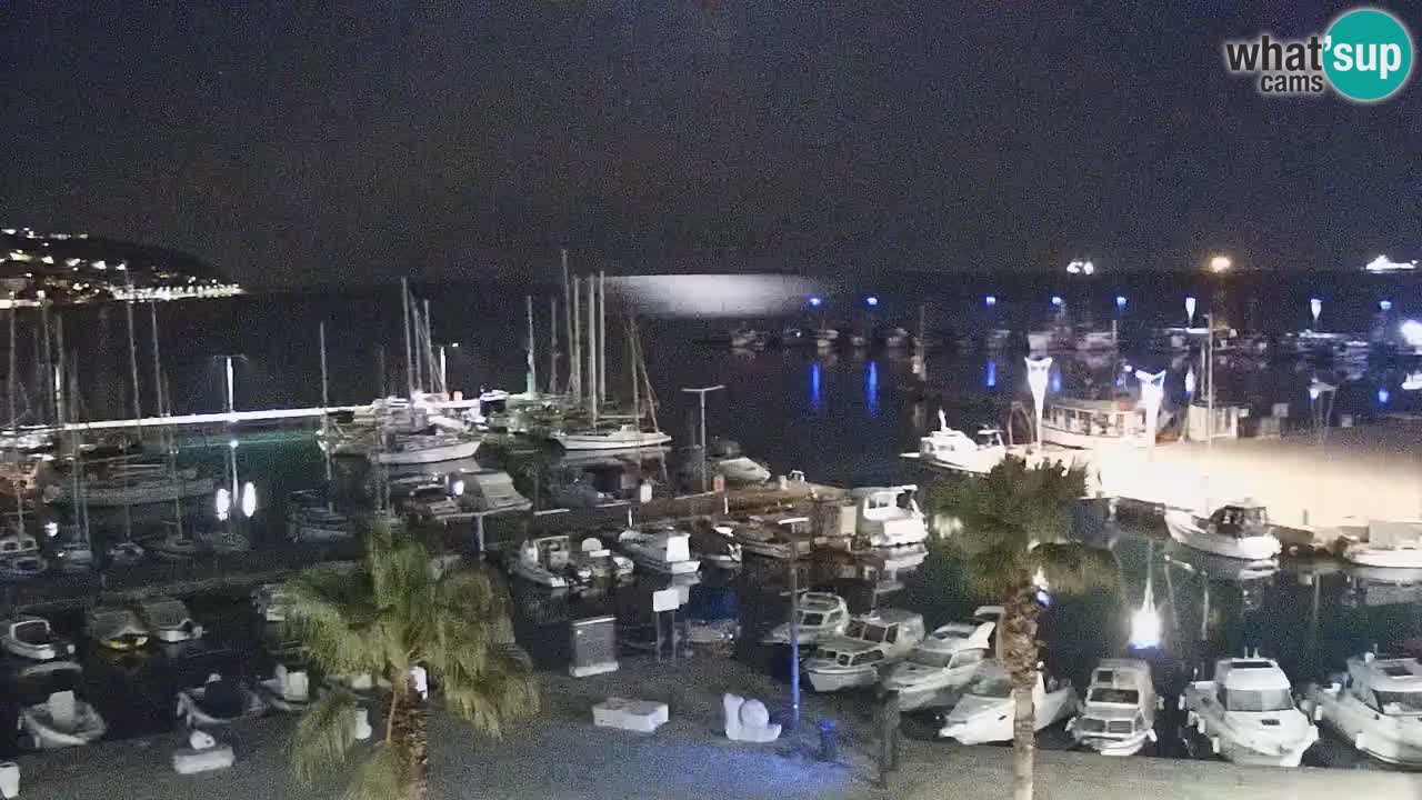 Webcam Koper – Panorama des Jachthafens und der Promenade vom Hotel Grand Koper