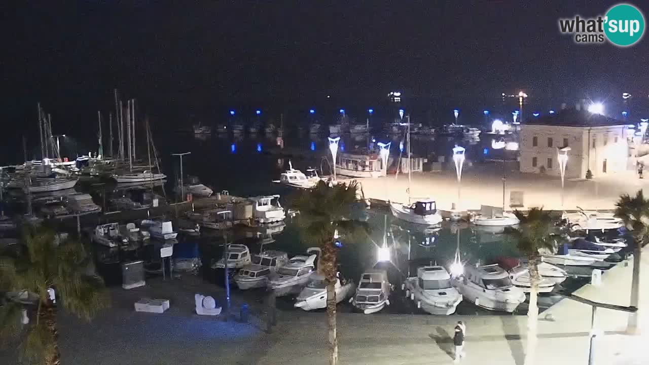 Webcam Koper – Panorama of the marina and promenade from the Grand Hotel Koper