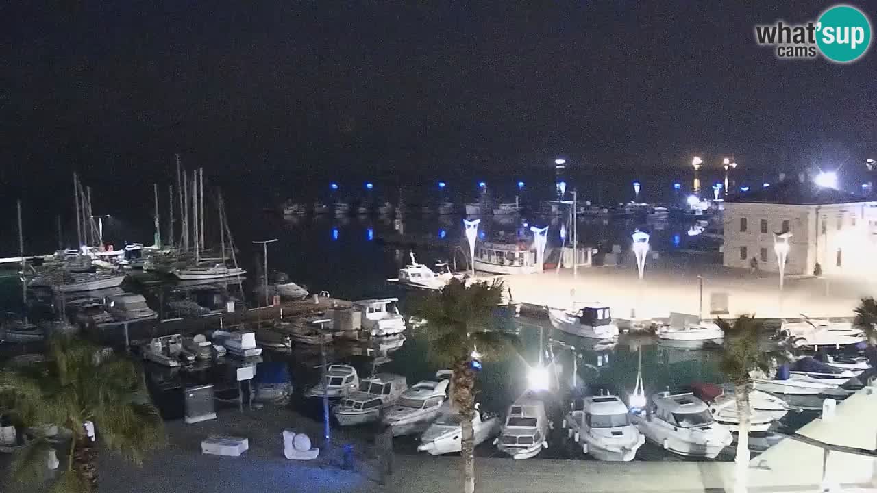 Webcam Koper – Panorama of the marina and promenade from the Grand Hotel Koper