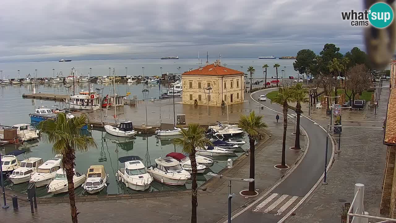 Spletna kamera Luka Koper v živo – Potniški terminal in tovorno pristanišče – Slovenija